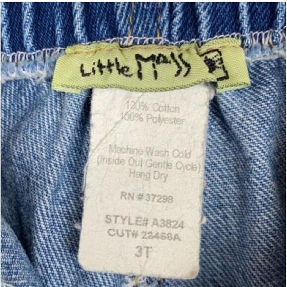 Vintage Little Mass Girl's Jeans Ruffle and Bow Details Cotton size 3T - Picture 9 of 11